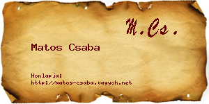 Matos Csaba névjegykártya