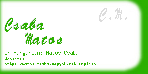 csaba matos business card